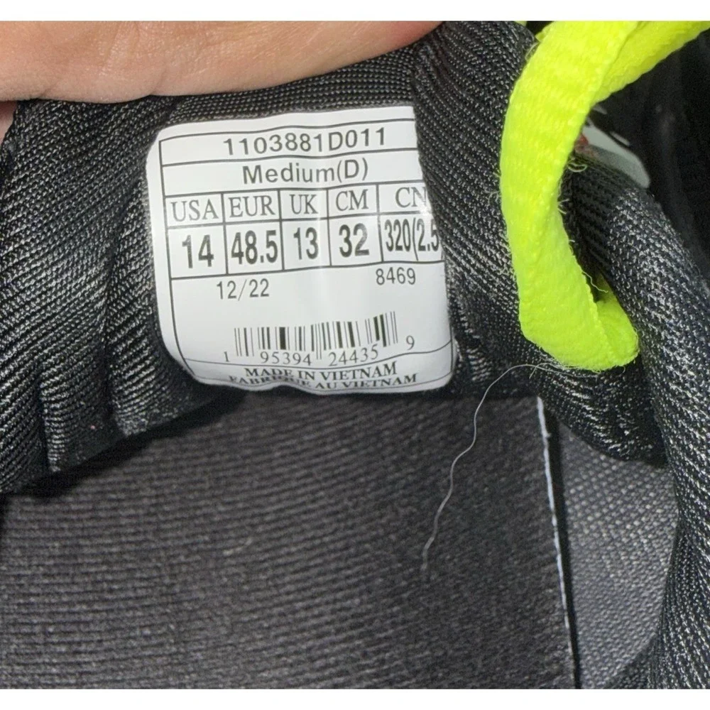 BROOKS Men's Trace Fire Dept Black Neon Yellow Running Shoes 1103881D011 Size 14